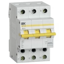 Выключатель-разъединитель трехпозиционный ВРТ-63 3P 50А IEK (1 шт.)