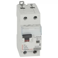Выключатель автоматический дифференциального тока 2п (1P+N) C 32А 30мА тип AC 6кА DX3 2мод. Leg 411005 (Цена за: 1 шт.)