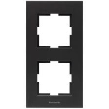 Рамка Panasonic Karre Plus Wktf08123ab-ru 2x вертикальный монтаж металл черный (упак.:1шт) Wktf08123