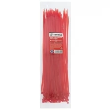 Хомут нейлоновый TUNDRA krep, для стяжки, 3.6х300 мм, цвет красный, в упаковке 100 шт.