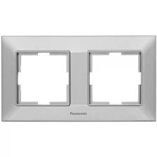 Рамка Panasonic Arkedia Slim WNTF08022SL-RU 2x горизонтальный монтаж пластик серебро (упак.:1шт)