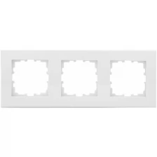 Рамка для розеток и выключателей Lexman Виктория плоская 3 поста цвет белый