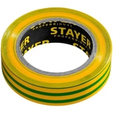 STAYER Protect-10 желто-зеленая изолента ПВХ, 10м х 15мм