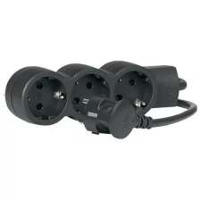Удлинитель 3х2К+З с кабелем 3м Стандарт черн. Leg 695015 (Цена за: 1 шт.)