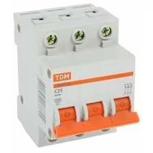 Выключатель автоматический TDM ВА47-63, 3п, 25 А, 4.5 кА