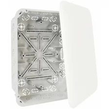 Распределительная электромонтажная коробка для твердых стен, размер 233х175х78 мм, материал самозатухающий ПВХ, цвет светло -серый