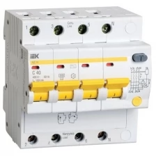 IEK Выключатель автоматический дифференциального тока 4п C 40А 100мА тип AC 4.5кА АД-14 IEK MAD10-4-040-C-100