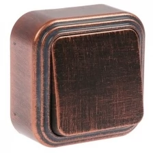 Выключатель "Элект" VA 16-131-ЧМ, 6 А, 1 клавиша, наружный, цвет черный под медь./В упаковке шт: 1