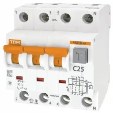 Дифференциальный автомат TDM Electric АВДТ63 3Р N C32 A 30 мА 6 кА А SQ0202-0019