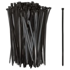 Хомуты нейлоновые для проводов, черные 100 шт., 7,6х300 мм