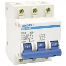 Автоматический выключатель ANDELI DZ47-63/3P 32A 4.5kA х-ка C ADL01-095