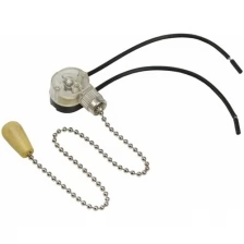 Выключатель для настенного светильника с проводом и деревянным наконечником Silver REXANT