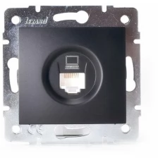 Розетка компьютерная Lezard 1-местная, цвет черный бархат, под рамку