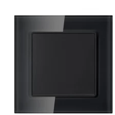 Выключатель одноклавишный, закаленное стекло (черный) Серия F6