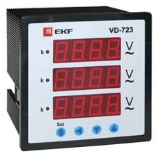 Вольтметр VD-723 цифровой на панель 72х72 трехфазный (vd-723) EKF