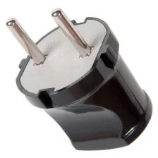 Electric plug / Вилка электрическая без заземления черная 6А 250В (еврослот) Универсал А0113