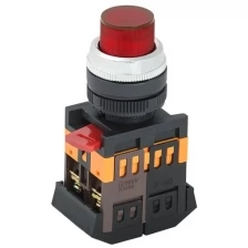 Кнопка управления красная с подсветкой ABLFP-22 1з+1р BBT20-ABLFP-K04 IEK