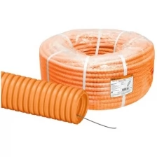 Труба гофрированная ПНД d 25 с зондом (75 м) легкая оранжевая TDM (Упаковка 75м) SQ0413-0013