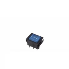 Rexant Выключатель клавишный 250V 15А (6с) ON-OFF-ON синий с подсветкой и нейтралью REXANT, 20 шт.
