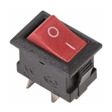 Rexant Выключатель клавишный 250V 3А (2с) ON-OFF красный Micro REXANT, 100 шт.