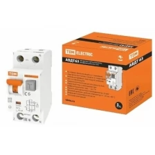 Автоматический выключатель дифференциального тока TDM 63 2Р1Р+N C6 30мА 6кА тип А SQ0202-0100 .
