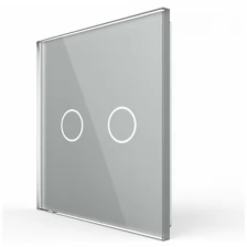 Livolo Панель для сенсорного выключателя, 2 клавиши, цвет серый, стекло BB-C7-C2-15 .