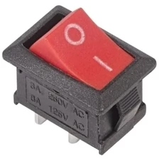 Rexant Выключатель клавишный 250V 6А (2с) ON-OFF красный Mini (RWB-201, SC-768) REXANT, 70 шт.