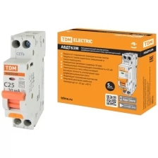 Автоматический выключатель дифференциального тока TDM 63М 2P1P+N C25 30мА 4,5кА тип АС SQ0202-0062 .