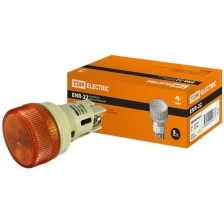 Лампа ENR-22 сигнальная d22мм желтый неон/230В цилиндр TDM (Упаковка 10шт) SQ0702-0014