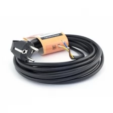 Сетевой шнур с вилкой Lux V3 ПВС 3x0.75 мм 3 м черный c заземлением 4606400001379