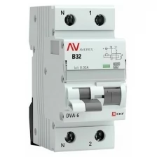 Выключатель автоматический дифференциального тока 2п B 16А 30мА тип A 6кА DVA-6 Averes EKF rcbo6-1pn-16B-30-a-av