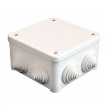 Коробка распределительная ОП 85х85х45мм У130 IP54 7 выходов 3 гермоввода крышка на винтах бел. Epplast 130111