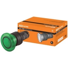 Кнопка грибовидная SB7-CWM31-24V(LED) d35мм 1з зеленая TDM (Упаковка 10шт) SQ0746-0050