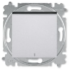 Переключатель одноклавишный с подсветкой ABB Levit ориентационная серебро / дымчатый чёрный (2CHH590646A6070)