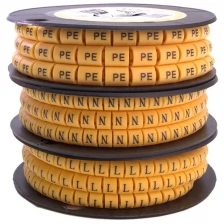 Кабель-маркер STEKKER L для провода сеч.1,5мм, желтый, CBMR15-L 39094