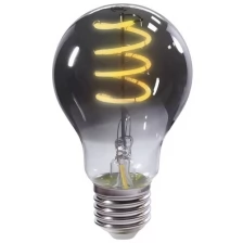 Умная LED лампа филамент GEOZON GSH-SLF03 тонированная, E27, А60, 5.5W, 2200K-5500K, Wi-Fi, AC 220-250В, 50-60Гц, 450lm, черная
