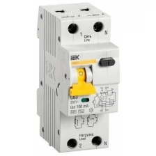 Выключатель автоматический дифференциального тока 2п (1P+N) C 63А 100мА тип A 6кА АВДТ-32 IEK MAD22-5-063-C-100 (1 шт.)