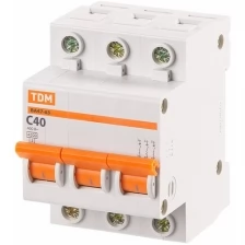 Автоматический выключатель TDM Electric ВА47-63 3P C40 А 4.5 кА SQ0218-0023