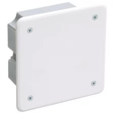 Коробка КМ41001 распаячная для твердых стен 92х92х45мм с саморезами и крышкой (UKT11-092-092-040)IEK