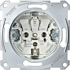 MTN2300-0000; Merten Механизм розетки Schuko с заземлением, съемный модуль, с безвинт. зажимами Schneider Electric