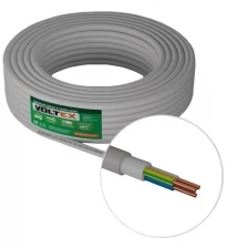 Силовой кабель NYM-J 3х1,5 сер 20 метров ГОСТ Voltex
