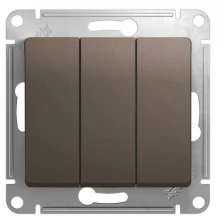 SE Glossa Шоколад Выключатель 3-клавишный сх.3, 10AX