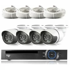 Комплект видеонаблюдения IP 2Мп Ps-Link KIT-С204IP 4 камеры для улицы