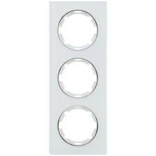 Рамка для розеток и выключателей Onekey Florence 3 поста вертикальная стекло цвет белый
