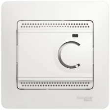 Термостат теплого пола SCHNEIDER ELECTRIC электронный теплого пола с датчиком, от +5 до +50°C, 10A (в сборе) SE Glossa Антрацит